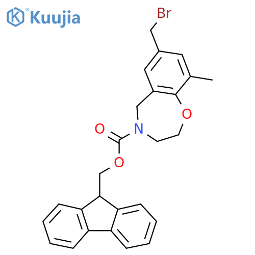 (9H-fluoren-9-yl)methyl 7-(bromomethyl)-9-methyl-2,3,4,5-tetrahydro-1,4-benzoxazepine-4-carboxylate structure