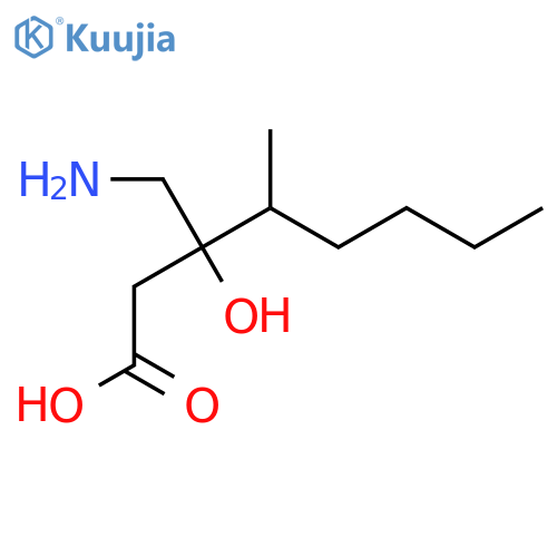 3-(aminomethyl)-3-hydroxy-4-methyloctanoic acid structure