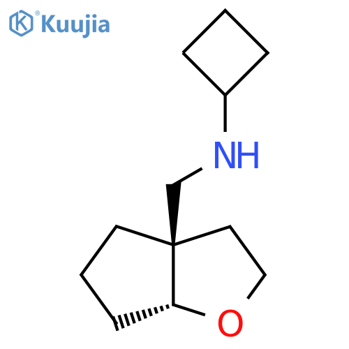 rac-N-{[(3aR,6aR)-hexahydro-2H-cyclopenta[b]furan-3a-yl]methyl}cyclobutanamine structure