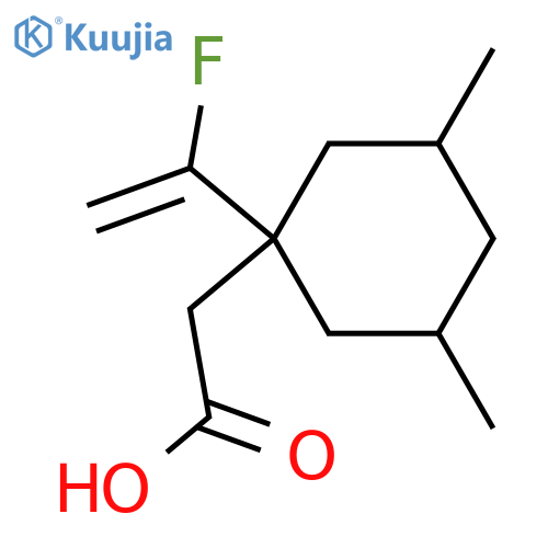 2-1-(1-fluoroethenyl)-3,5-dimethylcyclohexylacetic acid structure