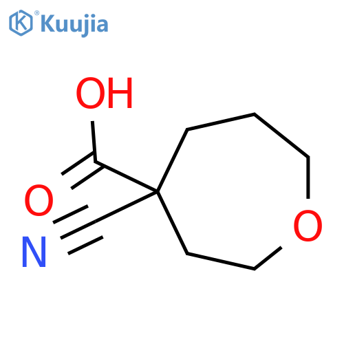 4-cyanooxepane-4-carboxylic acid structure