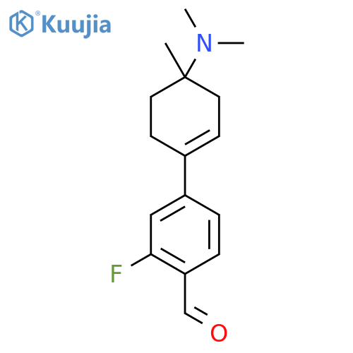 4-4-(dimethylamino)-4-methylcyclohex-1-en-1-yl-2-fluorobenzaldehyde structure