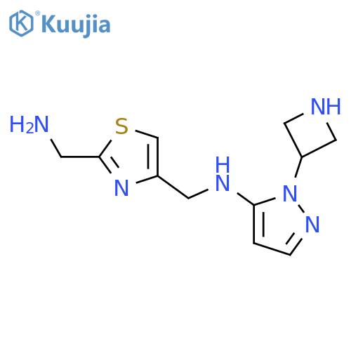 N-{2-(aminomethyl)-1,3-thiazol-4-ylmethyl}-1-(azetidin-3-yl)-1H-pyrazol-5-amine structure