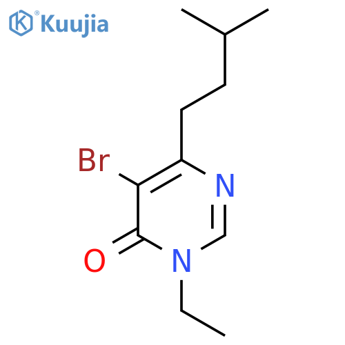 5-Bromo-3-ethyl-6-(3-methylbutyl)-3,4-dihydropyrimidin-4-one structure