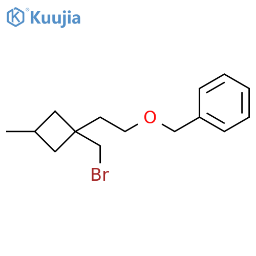 Benzene, [[2-[1-(bromomethyl)-3-methylcyclobutyl]ethoxy]methyl]- structure