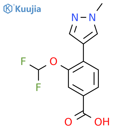 3-(difluoromethoxy)-4-(1-methyl-1H-pyrazol-4-yl)benzoic acid structure