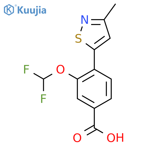 3-(difluoromethoxy)-4-(3-methyl-1,2-thiazol-5-yl)benzoic acid structure