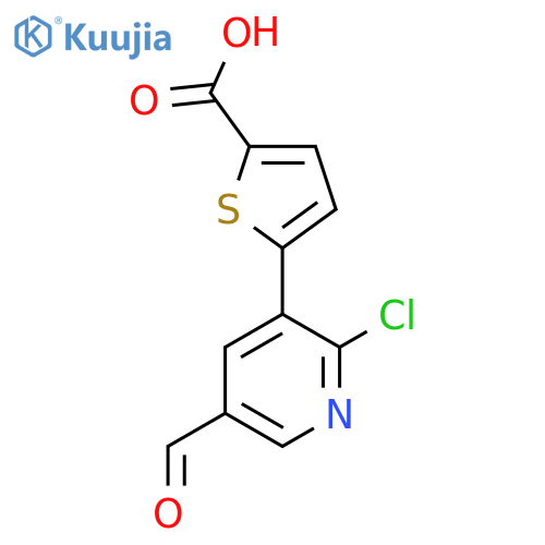 5-(2-chloro-5-formylpyridin-3-yl)thiophene-2-carboxylic acid structure