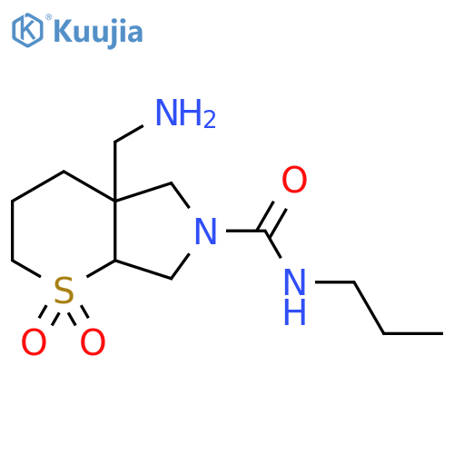 4a-(aminomethyl)-1,1-dioxo-N-propyl-octahydro-1lambda6-thiopyrano[2,3-c]pyrrole-6-carboxamide structure