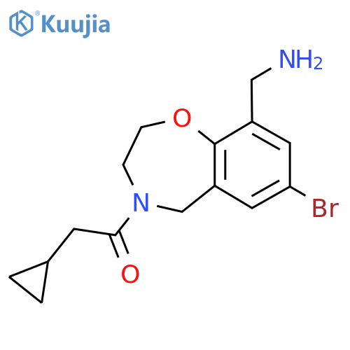 1-[9-(Aminomethyl)-7-bromo-2,3,4,5-tetrahydro-1,4-benzoxazepin-4-yl]-2-cyclopropylethan-1-one structure