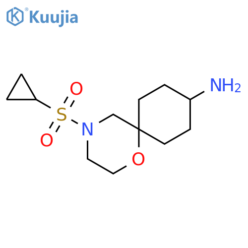 1-Oxa-4-azaspiro[5.5]undecan-9-amine, 4-(cyclopropylsulfonyl)- structure