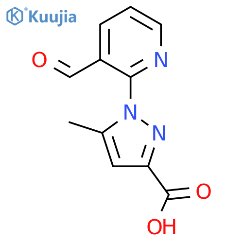 1-(3-formylpyridin-2-yl)-5-methyl-1H-pyrazole-3-carboxylic acid structure