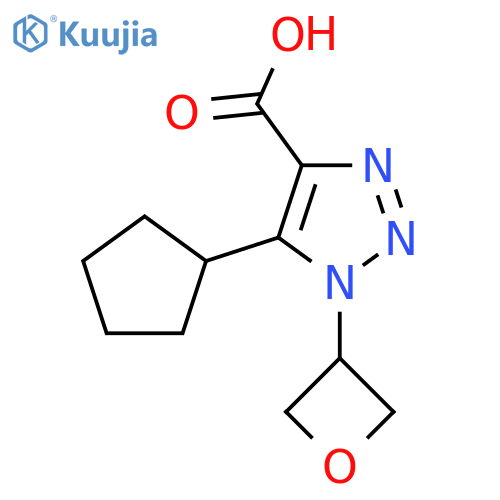5-cyclopentyl-1-(oxetan-3-yl)-1H-1,2,3-triazole-4-carboxylic acid structure