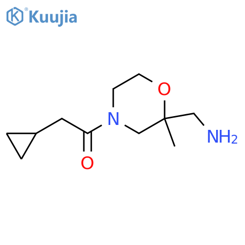 1-[2-(Aminomethyl)-2-methylmorpholin-4-yl]-2-cyclopropylethan-1-one structure