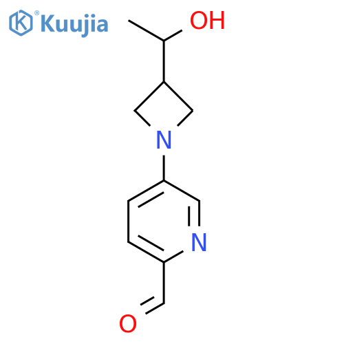 5-[3-(1-Hydroxyethyl)azetidin-1-yl]pyridine-2-carbaldehyde structure