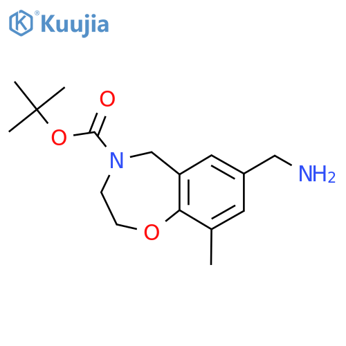tert-butyl 7-(aminomethyl)-9-methyl-2,3,4,5-tetrahydro-1,4-benzoxazepine-4-carboxylate structure