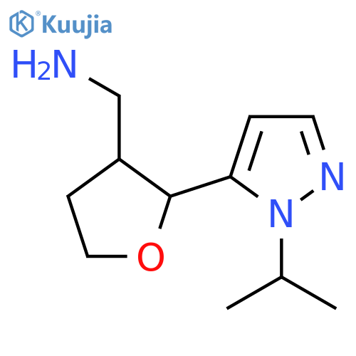 {2-1-(propan-2-yl)-1H-pyrazol-5-yloxolan-3-yl}methanamine structure