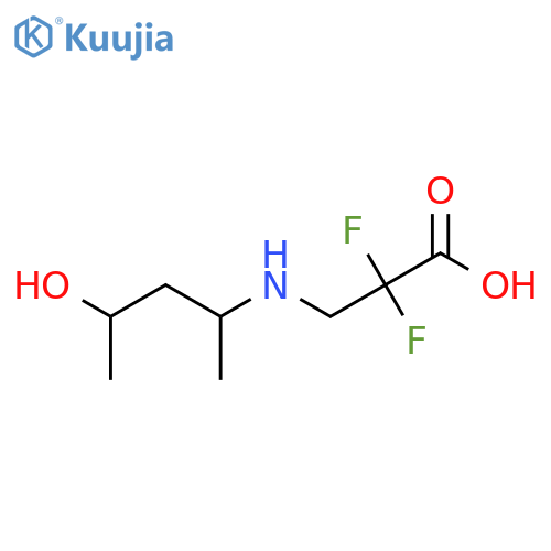 2,2-Difluoro-3-[(4-hydroxypentan-2-yl)amino]propanoic acid structure