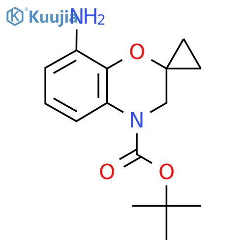 tert-butyl 8-amino-3,4-dihydrospiro1,4-benzoxazine-2,1'-cyclopropane-4-carboxylate structure