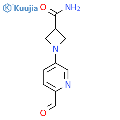 1-(6-Formylpyridin-3-yl)azetidine-3-carboxamide structure