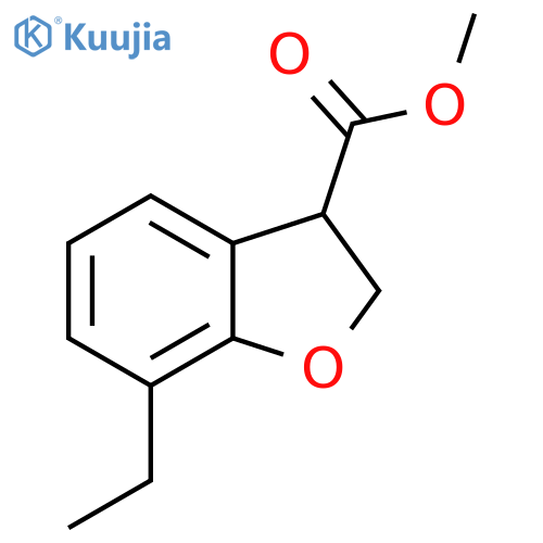 3-Benzofurancarboxylic acid, 7-ethyl-2,3-dihydro-, methyl ester structure