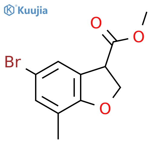 Methyl 5-bromo-7-methyl-2,3-dihydro-1-benzofuran-3-carboxylate structure