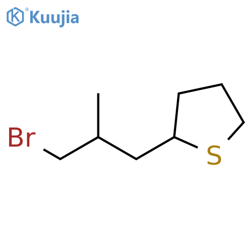 Thiophene, 2-(3-bromo-2-methylpropyl)tetrahydro- structure