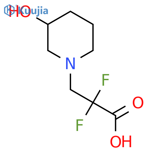 2,2-Difluoro-3-(3-hydroxypiperidin-1-yl)propanoic acid structure
