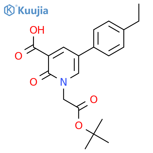 1-[2-(Tert-butoxy)-2-oxoethyl]-5-(4-ethylphenyl)-2-oxo-1,2-dihydropyridine-3-carboxylic acid structure