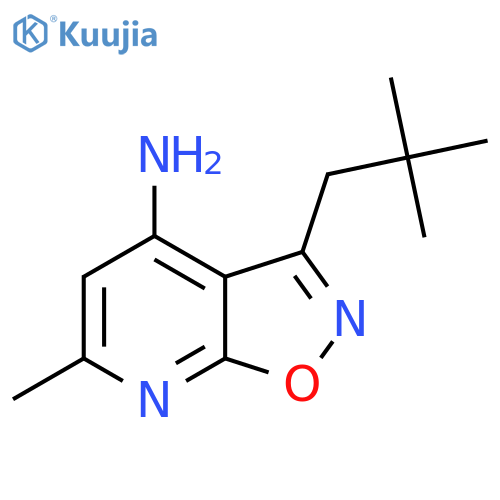3-(2,2-Dimethylpropyl)-6-methyl-[1,2]oxazolo[5,4-b]pyridin-4-amine structure