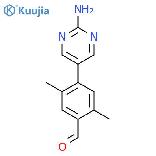 4-(2-Aminopyrimidin-5-yl)-2,5-dimethylbenzaldehyde structure