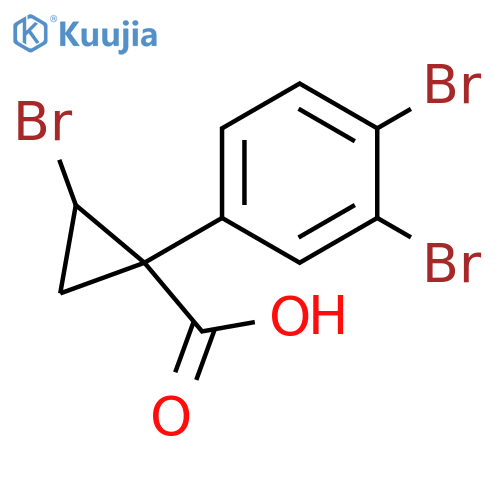 Cyclopropanecarboxylic acid, 2-bromo-1-(3,4-dibromophenyl)- structure