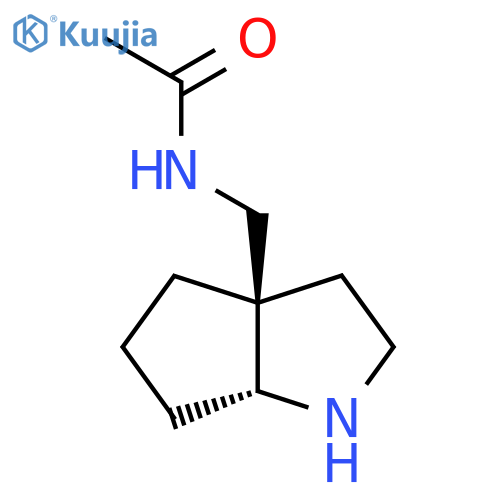 rac-N-{[(3aR,6aR)-octahydrocyclopenta[b]pyrrol-3a-yl]methyl}acetamide structure