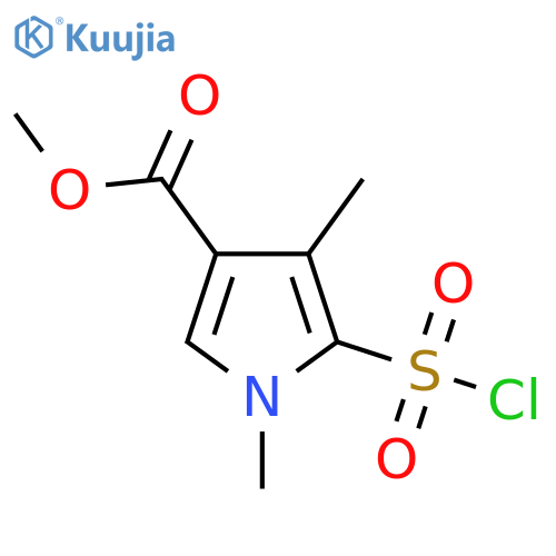 methyl 5-(chlorosulfonyl)-1,4-dimethyl-1H-pyrrole-3-carboxylate structure