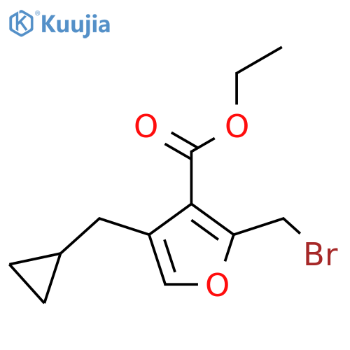 Ethyl 2-(bromomethyl)-4-(cyclopropylmethyl)furan-3-carboxylate structure
