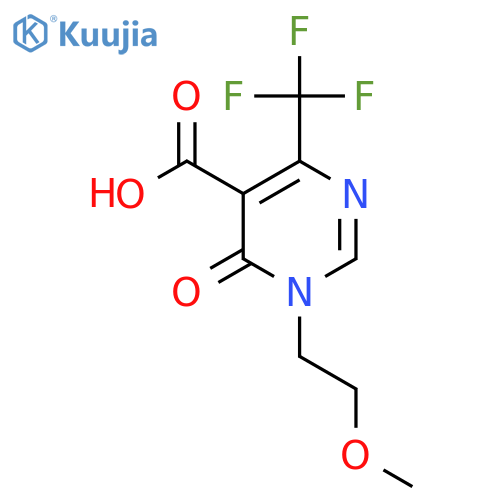 1-(2-methoxyethyl)-6-oxo-4-(trifluoromethyl)-1,6-dihydropyrimidine-5-carboxylic acid structure