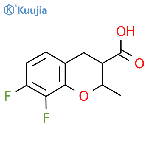 7,8-difluoro-2-methyl-3,4-dihydro-2H-1-benzopyran-3-carboxylic acid structure