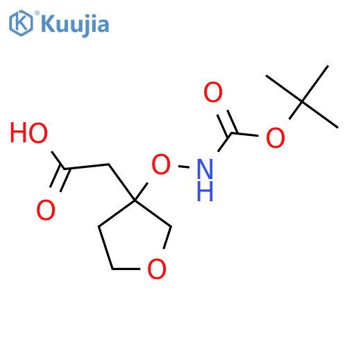 2-[3-({[(Tert-butoxy)carbonyl]amino}oxy)oxolan-3-yl]acetic acid structure