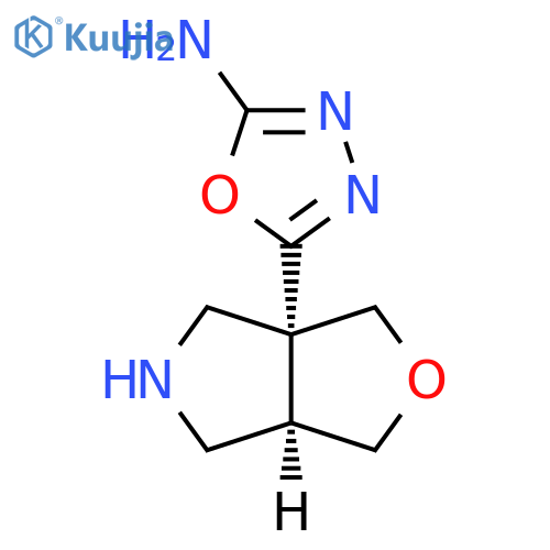 rac-5-(3aR,6aR)-hexahydro-1H-furo3,4-cpyrrol-3a-yl-1,3,4-oxadiazol-2-amine structure
