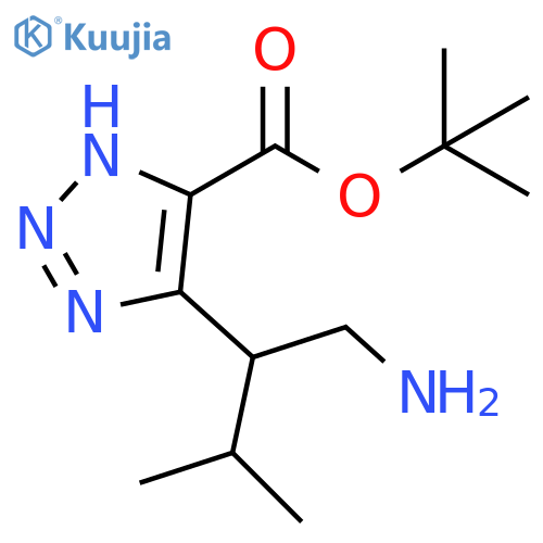 1H-1,2,3-Triazole-5-carboxylic acid, 4-[1-(aminomethyl)-2-methylpropyl]-, 1,1-dimethylethyl ester structure