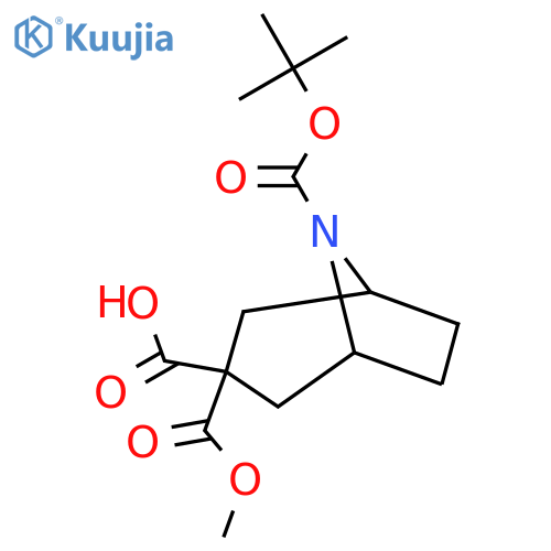 8-(tert-butoxy)carbonyl-3-(methoxycarbonyl)-8-azabicyclo3.2.1octane-3-carboxylic acid structure