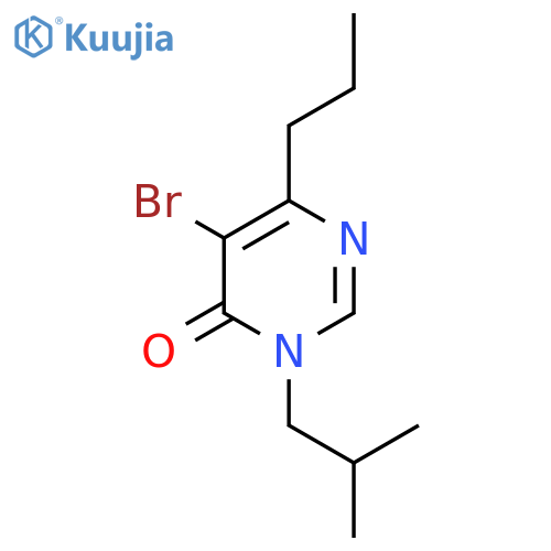 5-bromo-3-(2-methylpropyl)-6-propyl-3,4-dihydropyrimidin-4-one structure
