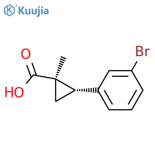rac-(1R,2S)-2-(3-bromophenyl)-1-methylcycloprop ane-1-carboxylic acid structure