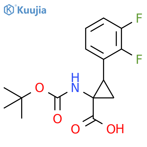 Cyclopropanecarboxylic acid, 2-(2,3-difluorophenyl)-1-[[(1,1-dimethylethoxy)carbonyl]amino]- structure