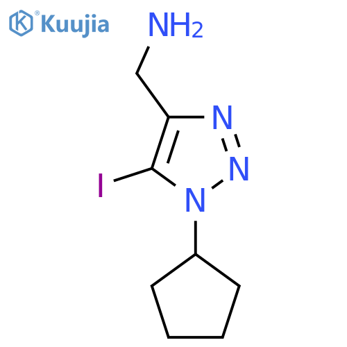 (1-cyclopentyl-5-iodo-1H-1,2,3-triazol-4-yl)methanamine structure
