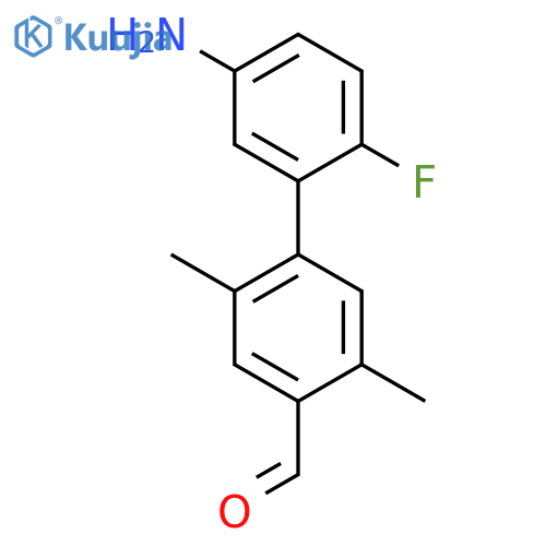 4-(5-Amino-2-fluorophenyl)-2,5-dimethylbenzaldehyde structure
