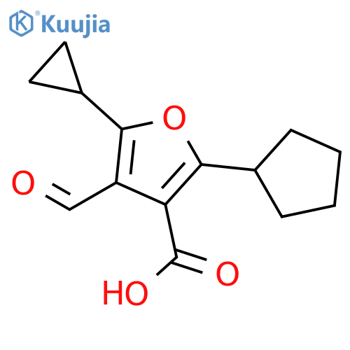 2-Cyclopentyl-5-cyclopropyl-4-formylfuran-3-carboxylic acid structure