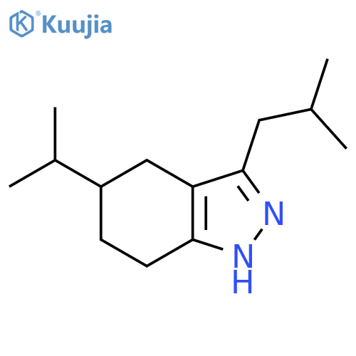 3-(2-methylpropyl)-5-(propan-2-yl)-4,5,6,7-tetrahydro-2H-indazole structure