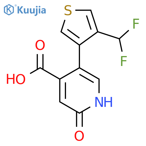 5-[4-(Difluoromethyl)thiophen-3-yl]-2-hydroxypyridine-4-carboxylic acid structure