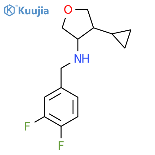 4-cyclopropyl-N-(3,4-difluorophenyl)methyloxolan-3-amine structure